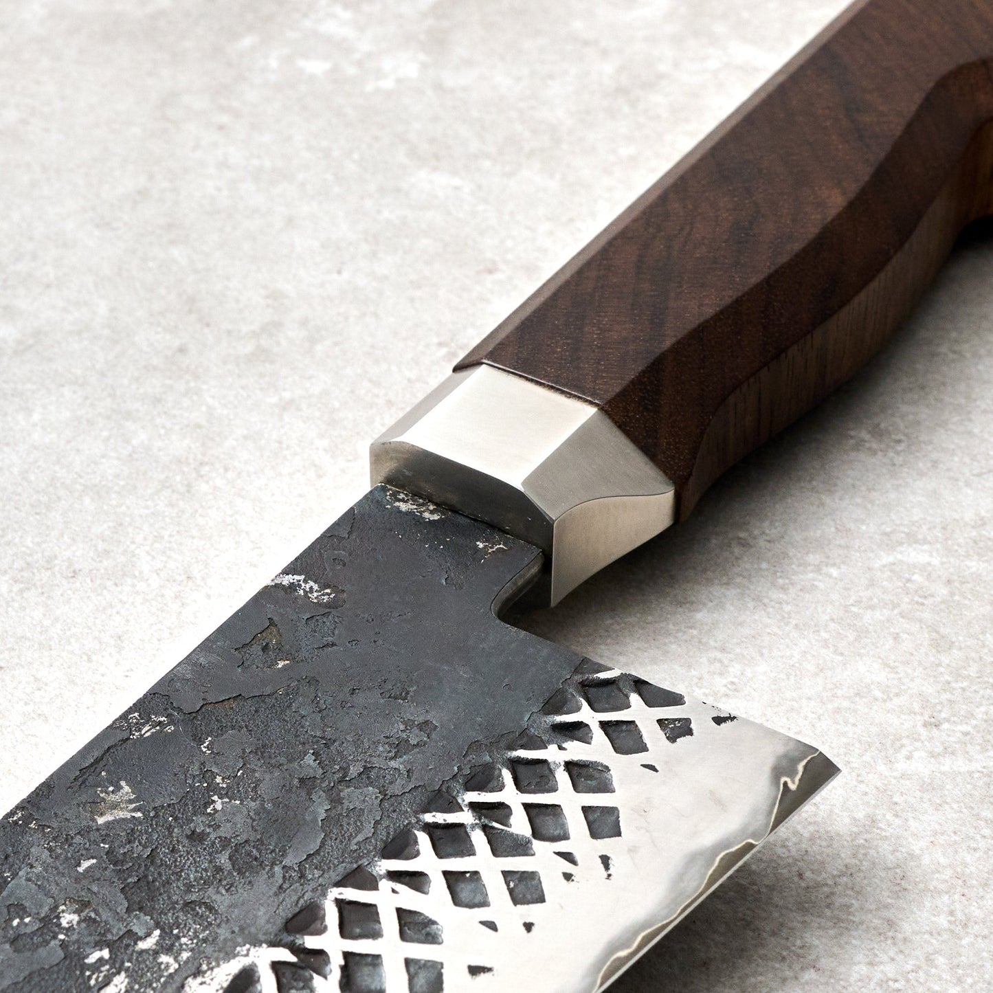 Gyuto 250mm Stainless Cladding & Super Blue Core – detail view