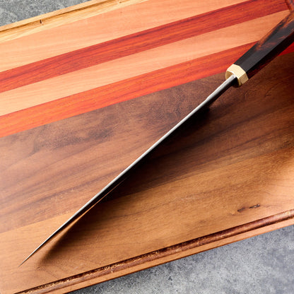 Gyuto 250mm Stainless GoMai 1.2519 Ironwood & Brass – side profile