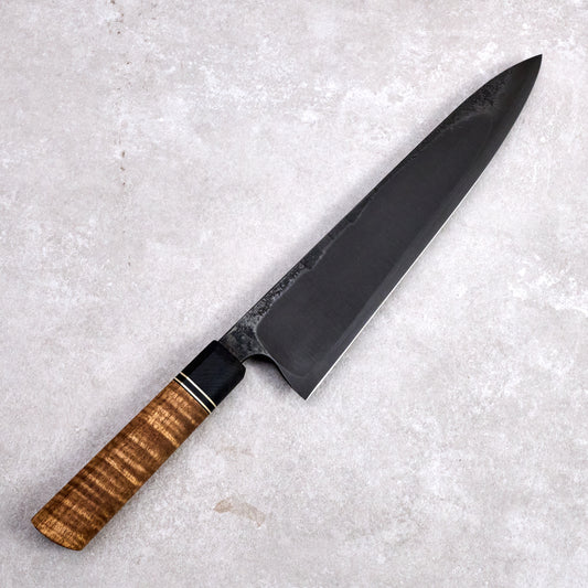 Gyuto 250mm Workhorse C Grind 1.2419.05 Curly Acacia & German Silver Inlay