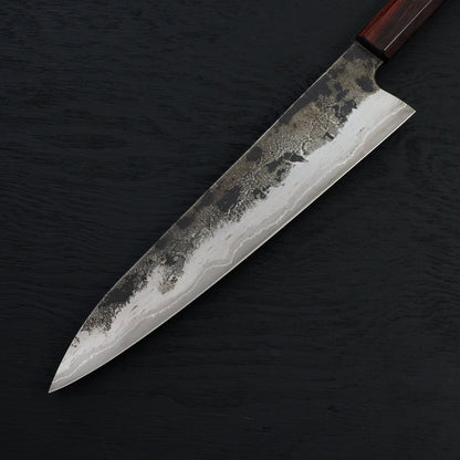 Gyuto 251mm GoMai Wrought Iron, Nickel, 52100 – handle detail