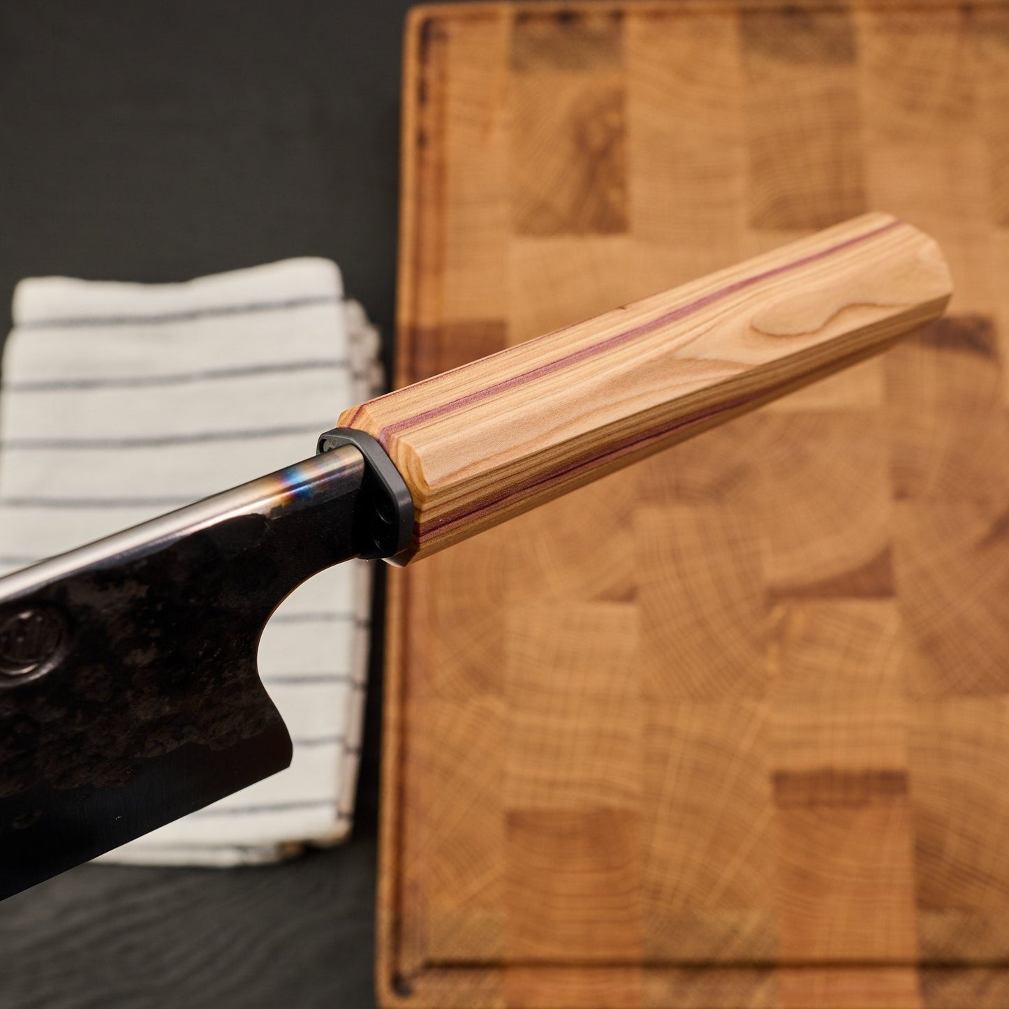 Gyuto 255mm Denty Kurouchi Lilac & Titanium – view 7