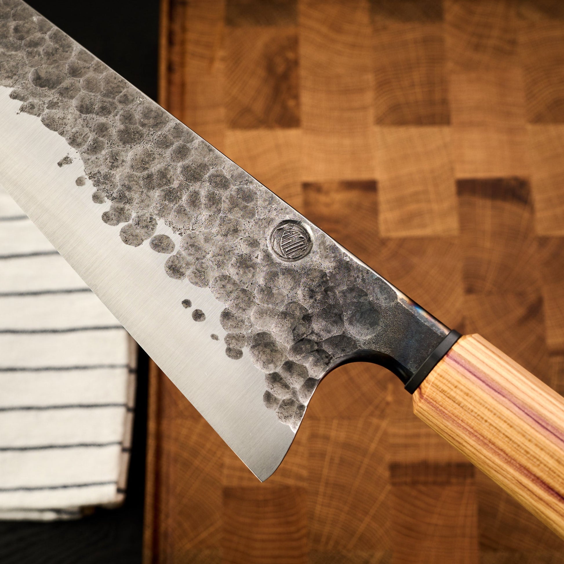 Gyuto 255mm Denty Kurouchi Lilac & Titanium – view 8