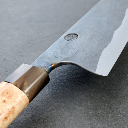 Gyuto 255mm Plain Forged KU Ash Masur Heirloom – handle detail