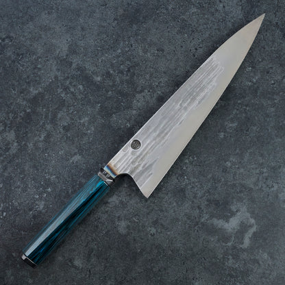 Gyuto 255mm Apex BO Wave Oil Slick Blue Ebonite