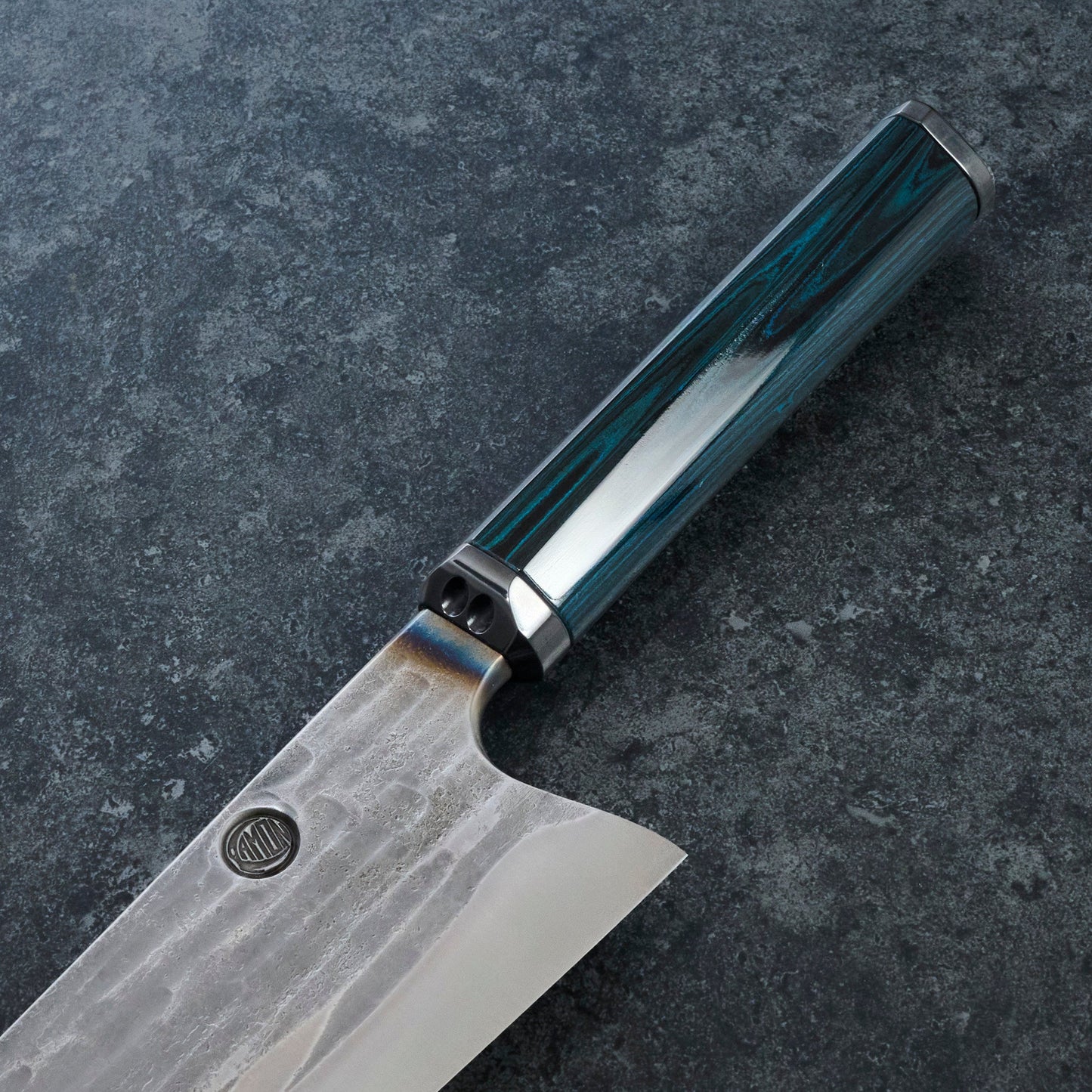 Gyuto 255mm Apex BO Wave Oil Slick Blue Ebonite – view 6