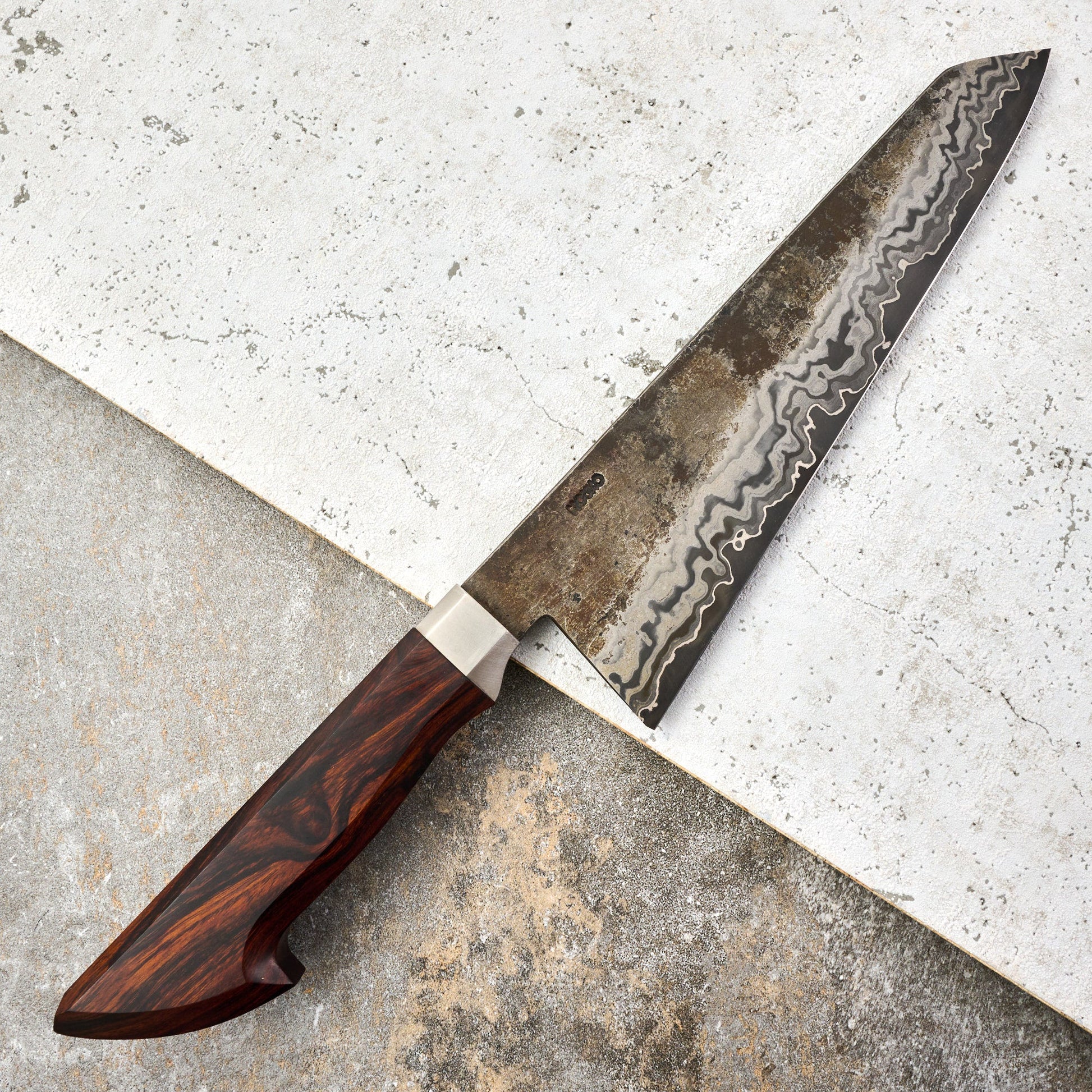 Gyuto 230mm Multi Layered Nickel Cladding SheffCut Core – detail view