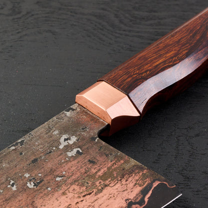 Gyuto 260mm Copper Etched Wrought SanMai SheffCut Core – side profile