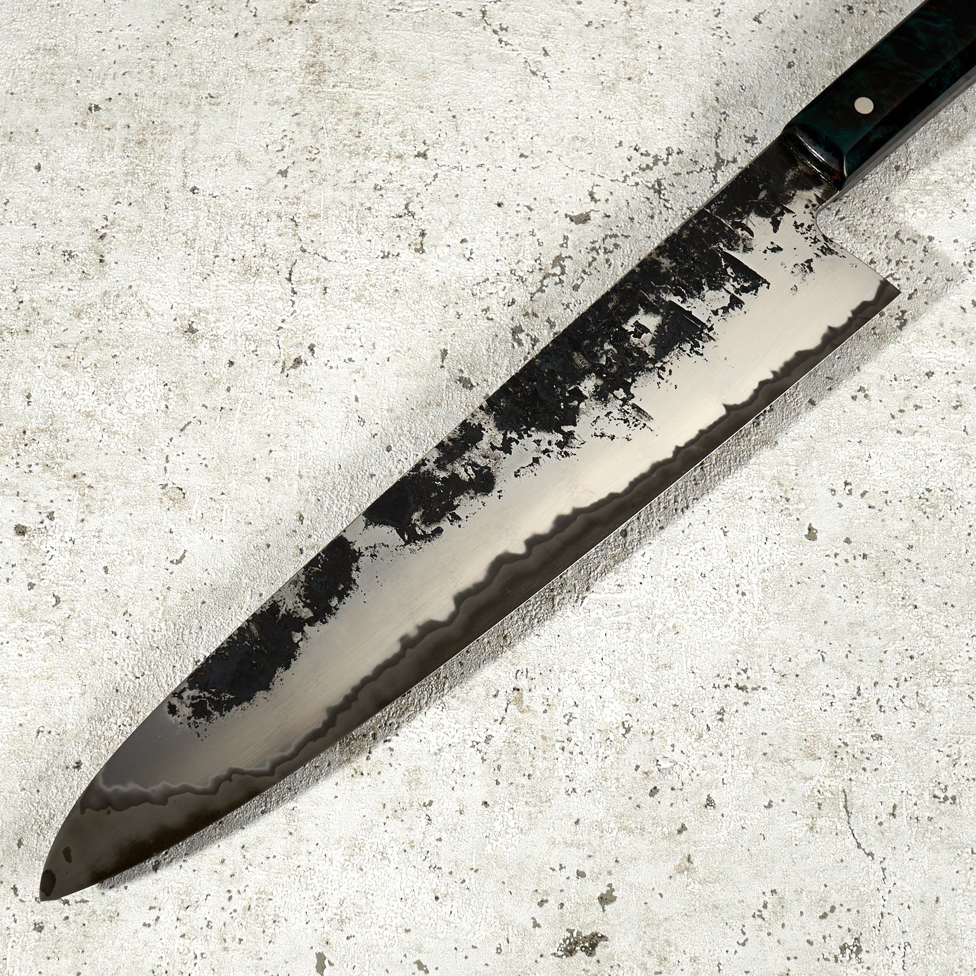 Gyuto 260mm Aogami Super Stainless Clad San Mai – side profile
