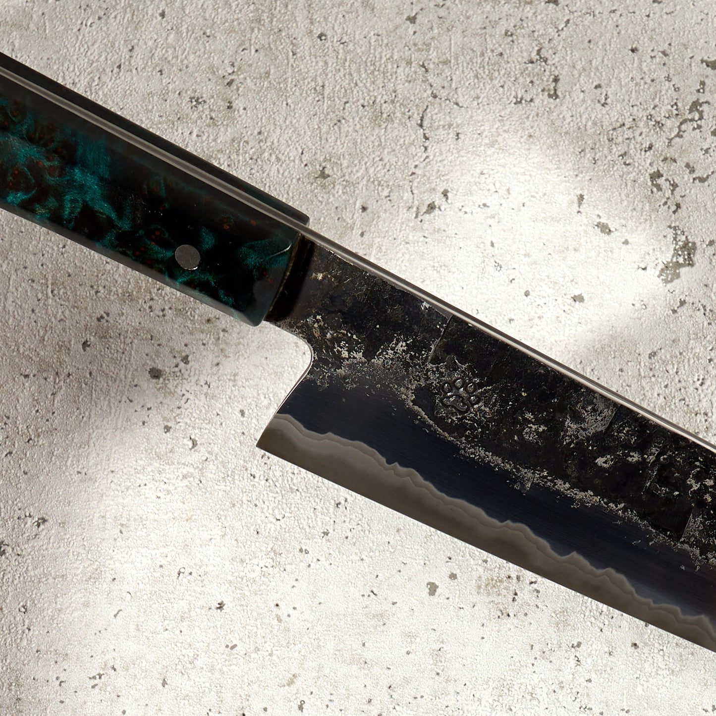 Gyuto 260mm Aogami Super Stainless Clad San Mai – blade close-up