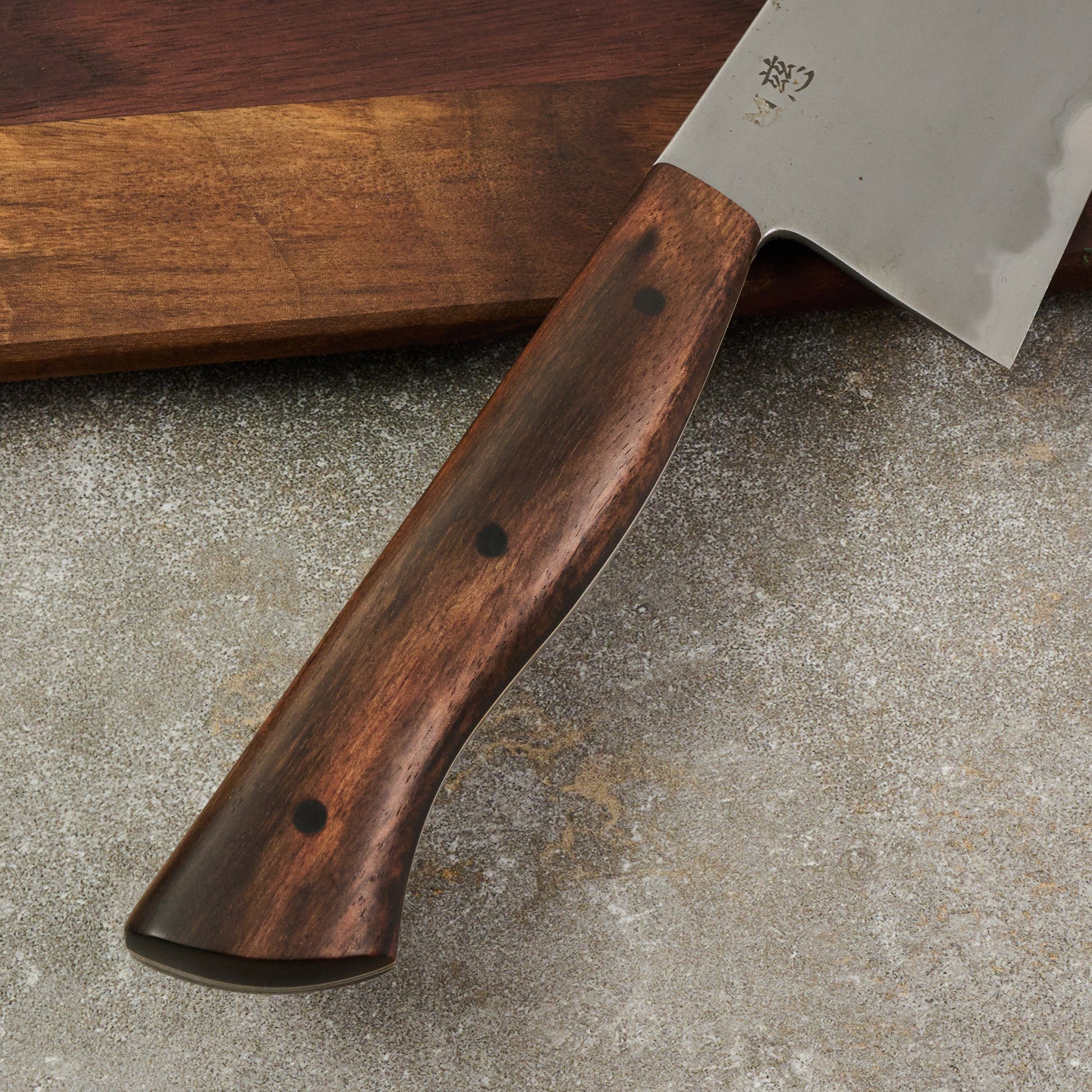 Gyuto 260mm Wrought Iron Clad SanMai 1.2652 – blade close-up