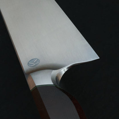 Gyuto 265mm AU Chicago Black Walnut G10 Integral – blade close-up