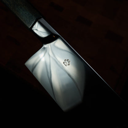 Gyuto 270mm Full Mirror Polish Honyaki C105-W1 Integral Oosik & Ebony – view 6