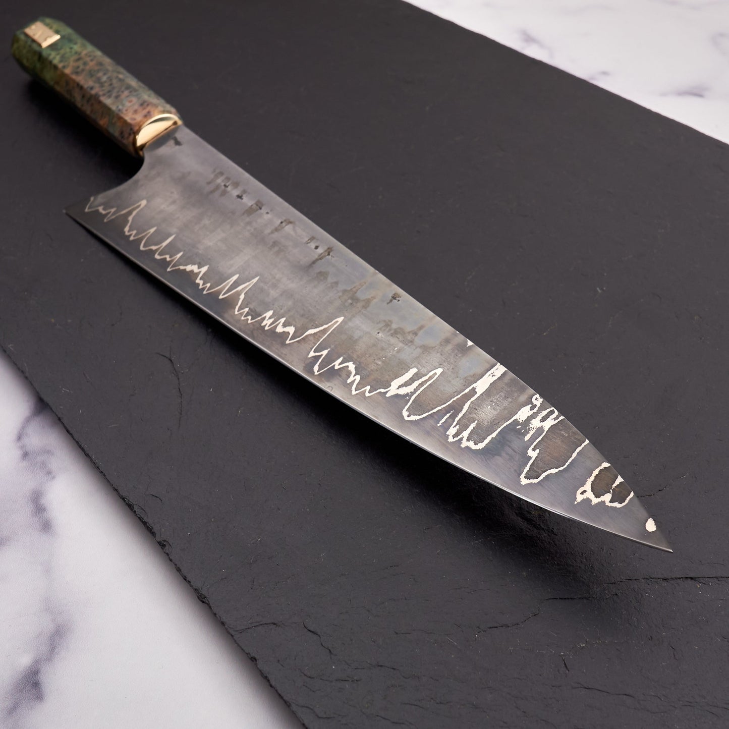 Gyuto 270mm Wrought Iron Clad 1.2419.05 'Organic Shimmer' – view 6