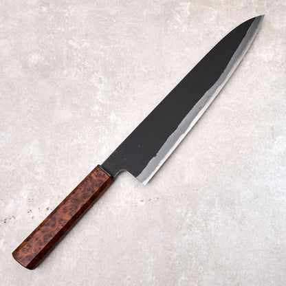 Gyuto 280mm SanMai Wrought, 135Cr3, Ku, Kasumi – blade close-up