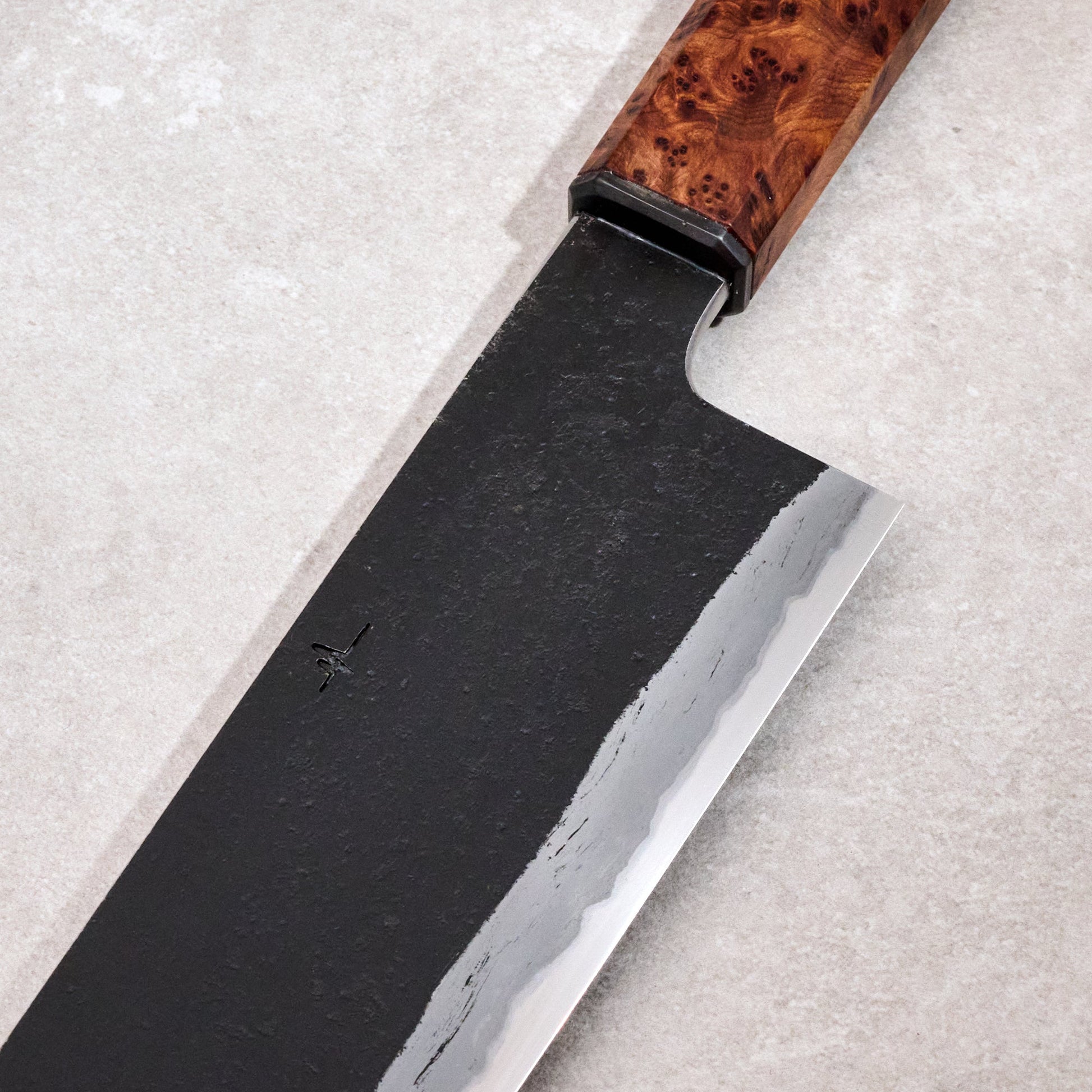 Gyuto 280mm SanMai Wrought, 135Cr3, Ku, Kasumi – detail view