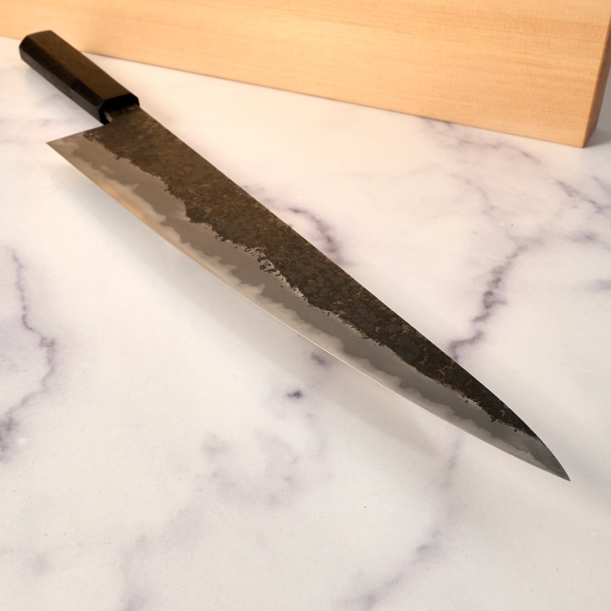 Gyuto 305mm 135Cr3 Iron Clad KU Kasumi – handle detail