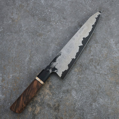 Gyuto 230mm GoMai Nickel Damascus with Walnut, Mammoth Molar & Bog Oak