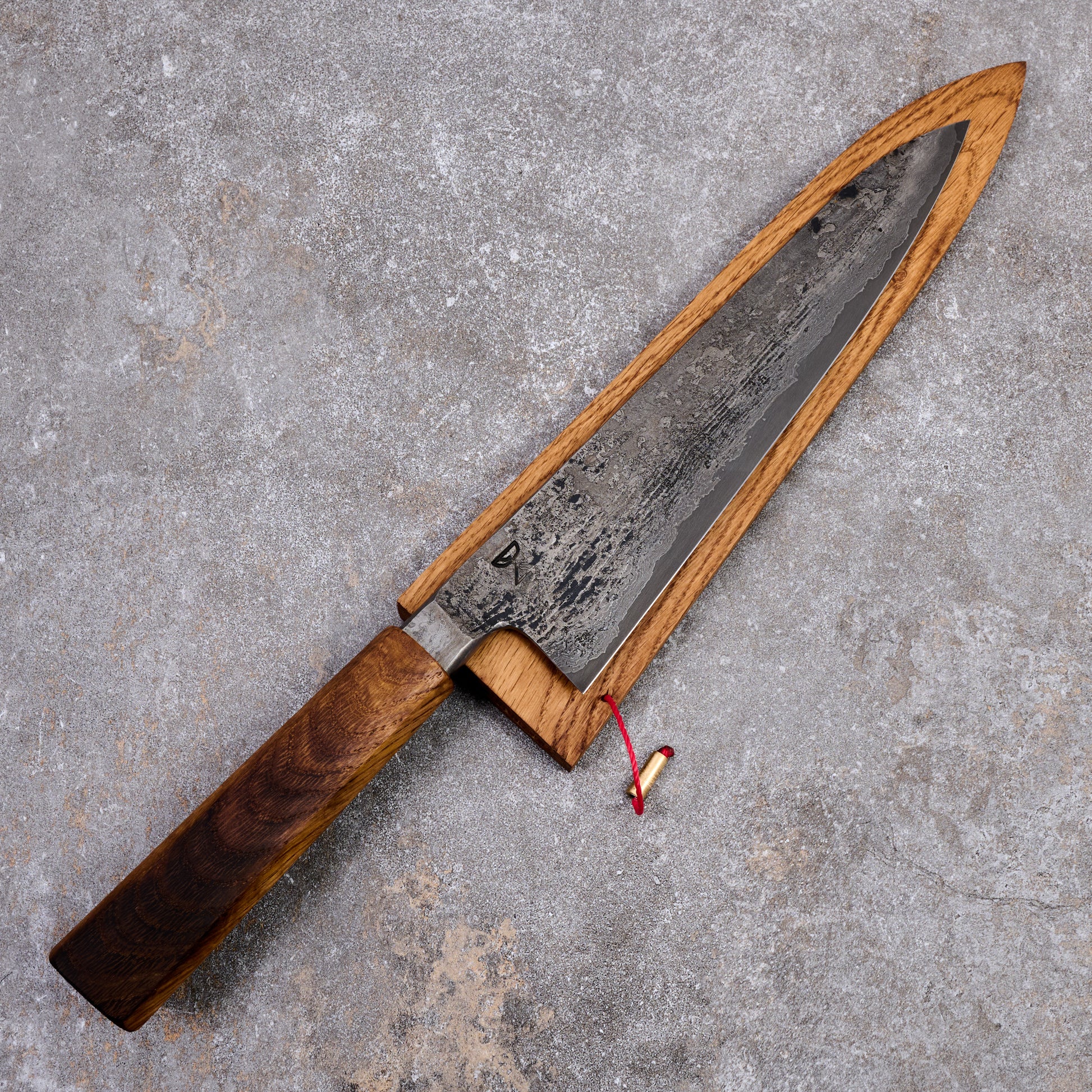 Gyuto 210mm SanMai Apex Ultra Saw Blade & Wagon Wheel Damascus Integral