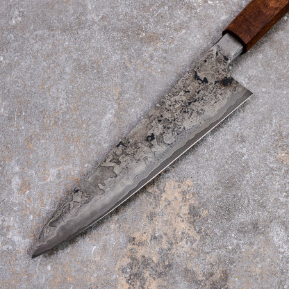 Gyuto 210mm SanMai Apex Ultra Saw Blade & Wagon Wheel Damascus Integral – detail view
