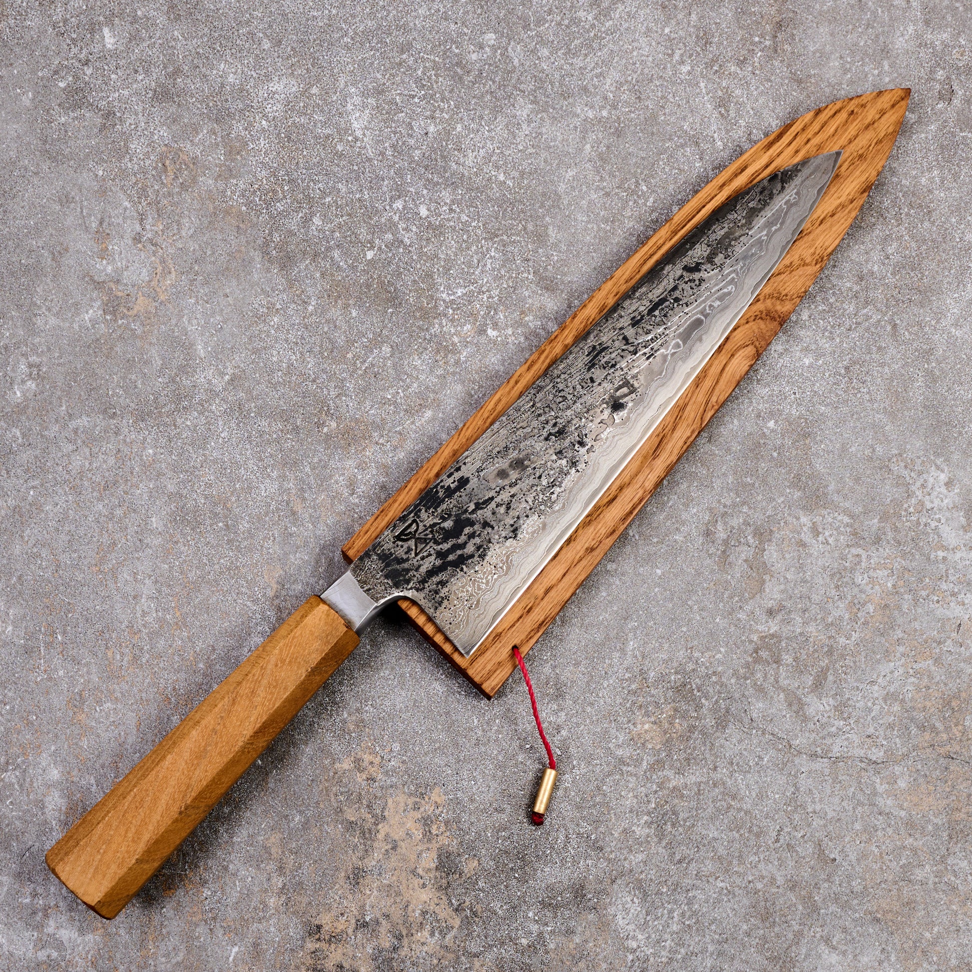 Gyuto 215mm SanMai Apex Ultra Saw Blade & Wagon Wheel Damascus Integral