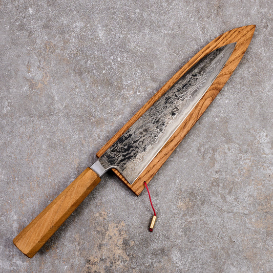 Gyuto 215mm SanMai Apex Ultra Saw Blade & Wagon Wheel Damascus Integral