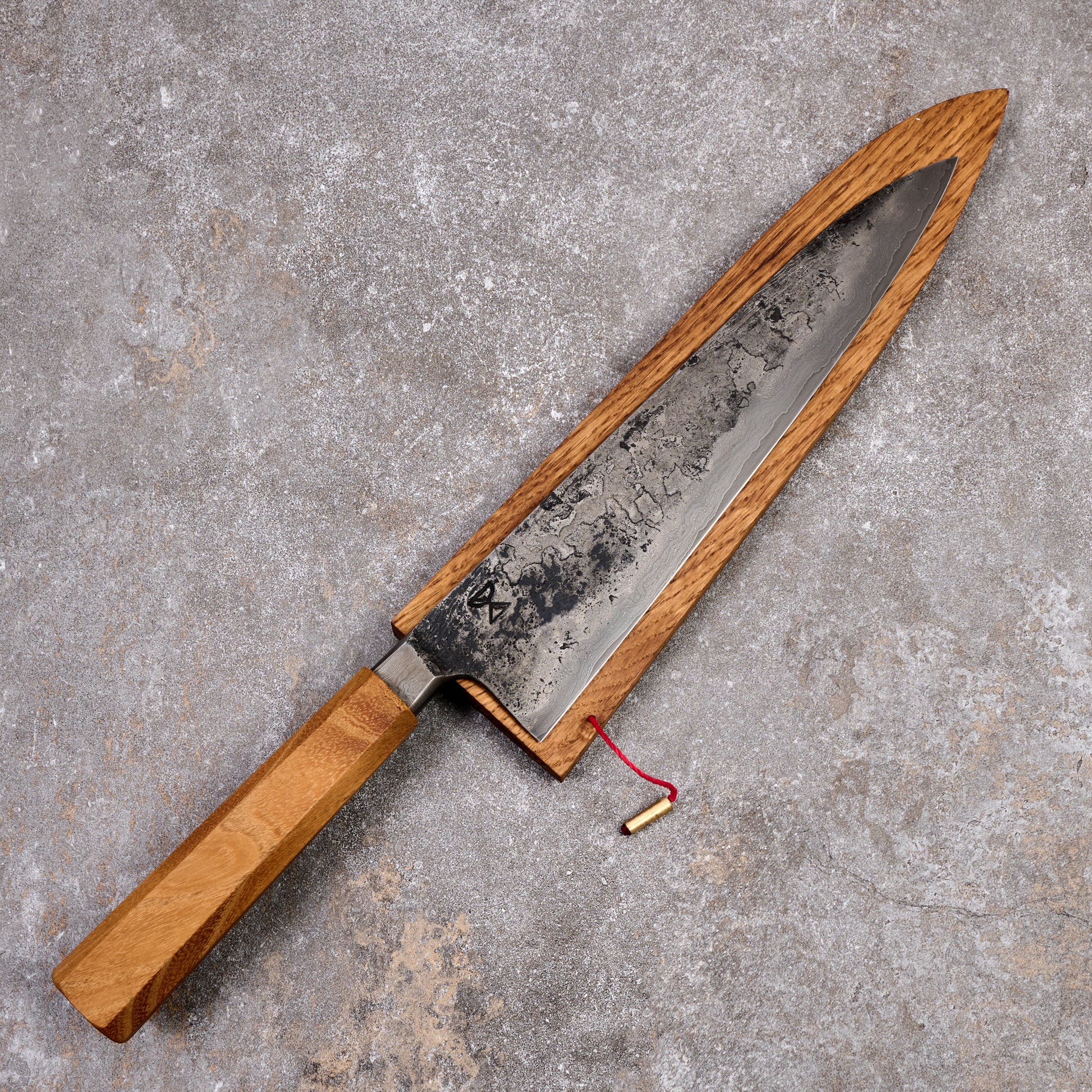 Gyuto 220mm SanMai Apex Ultra Saw Blade & Wagon Wheel Damascus Integral