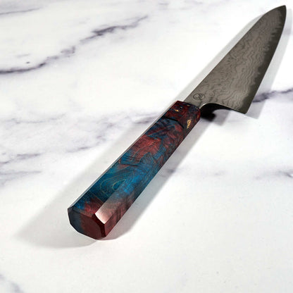 ScheepersBuilt Gyuto 220mm Full Carbon Suminagashi Damascus - Handle