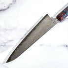ScheepersBuilt Gyuto 220mm Full Carbon Suminagashi Damascus - Profile