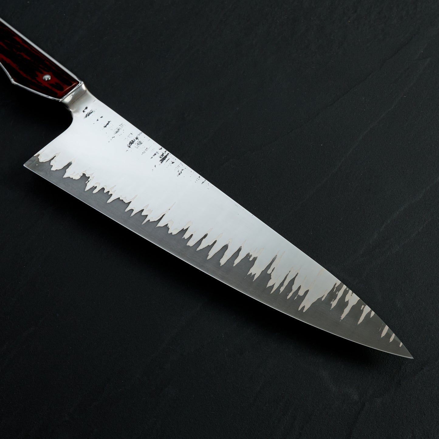 Gyuto 230mm GoMai Stainless Clad Integral I-Beam Handle Carved & Textured Camel Bone