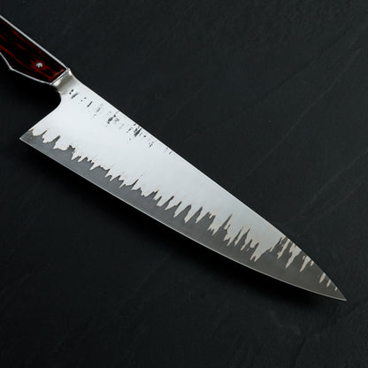 Gyuto 230mm GoMai Stainless Clad Integral I-Beam Handle Carved & Textured Camel Bone
