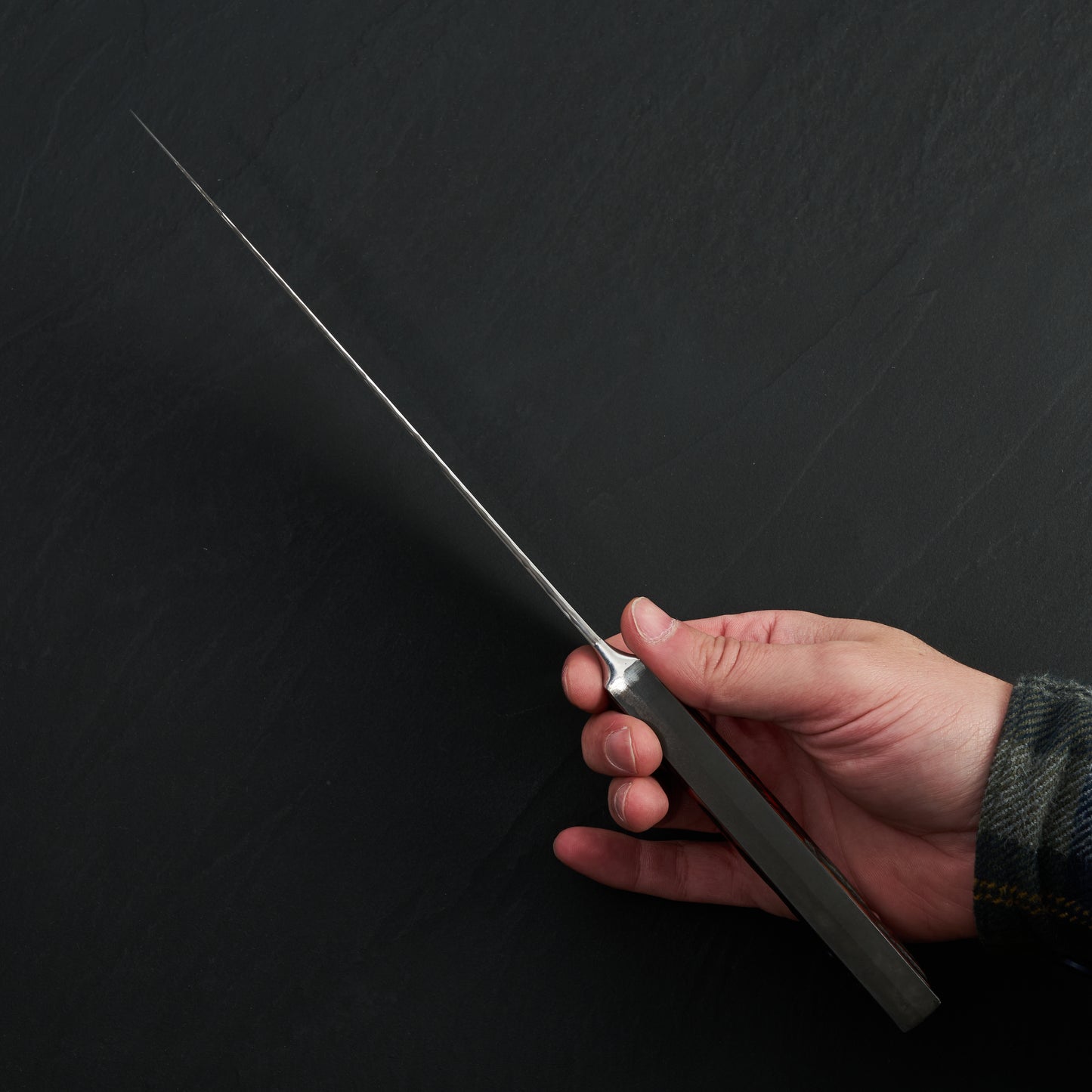 Gyuto 230mm GoMai Stainless Clad Integral I-Beam Handle Carved & Textured Camel Bone