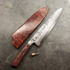 Isasmedjan Gyuto 240mm 26c3 Dammy Clad - Full Tang Integral Handle with Saya - Blade with Saya