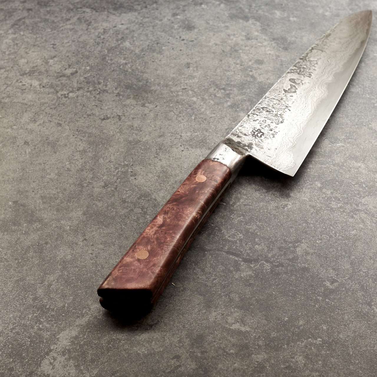 Isasmedjan Gyuto 240mm 26c3 Dammy Clad - Full Tang Integral Handle with Saya - Handle