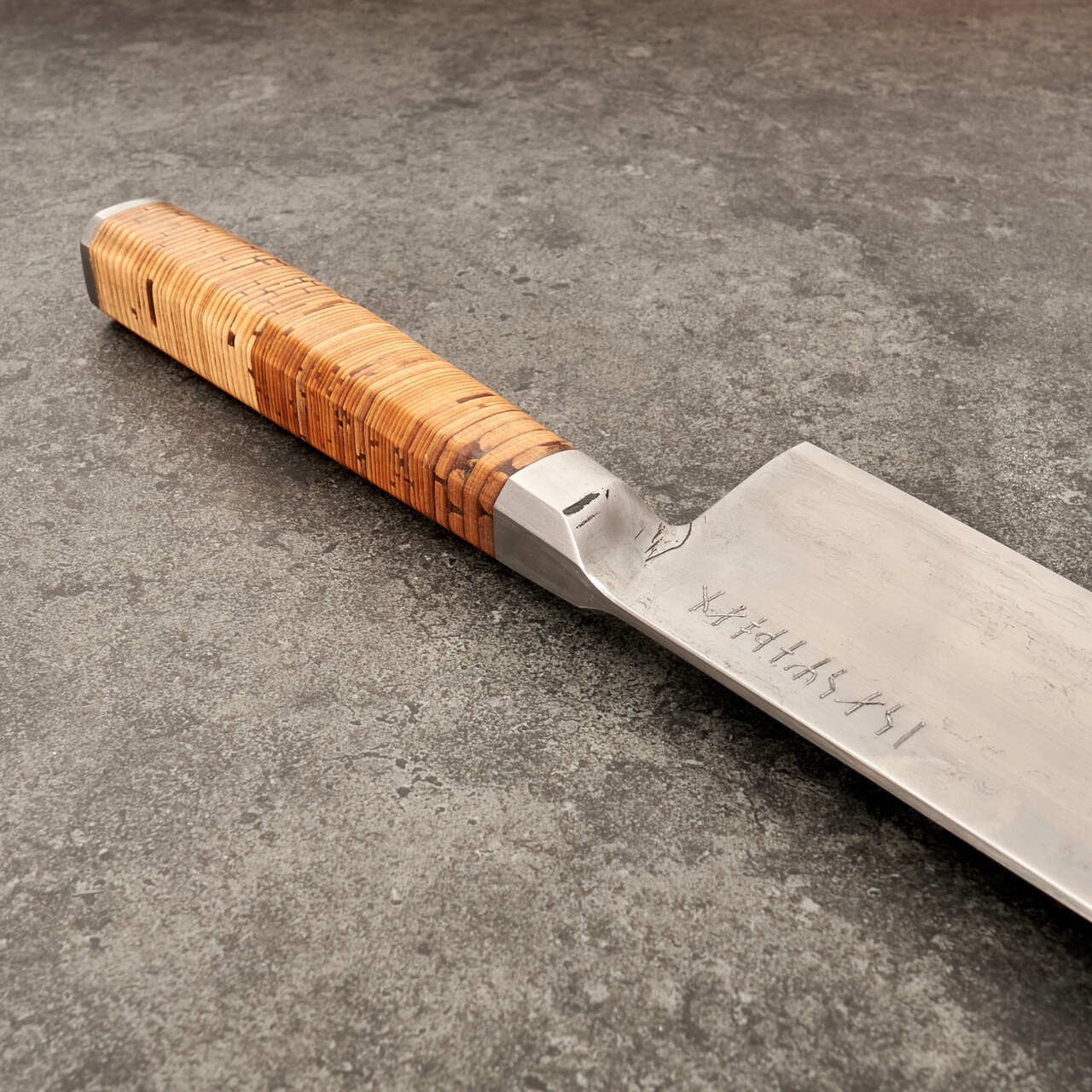 Isasmedjan Gyuto 240mm Full Kasumi Integral Birchbark & Brass - Integral