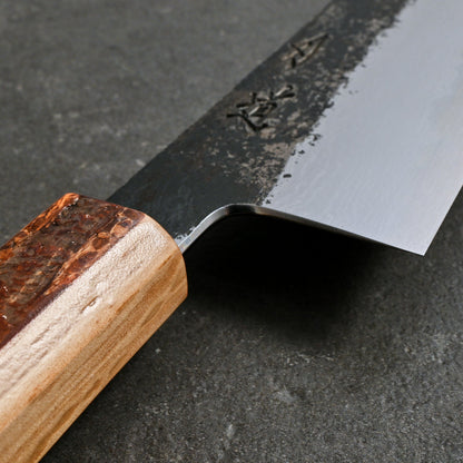 KoBunka 135mm B1D Aogami #1 Damascus Clad Cherry & Oak – handle detail
