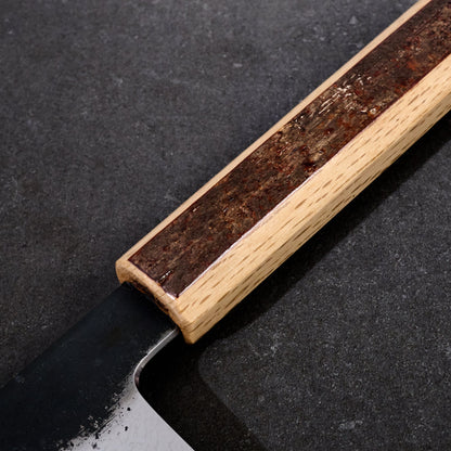 Gyuto 210mm B1D Aogami #1 Damascus Clad Cherry & Oak – blade close-up