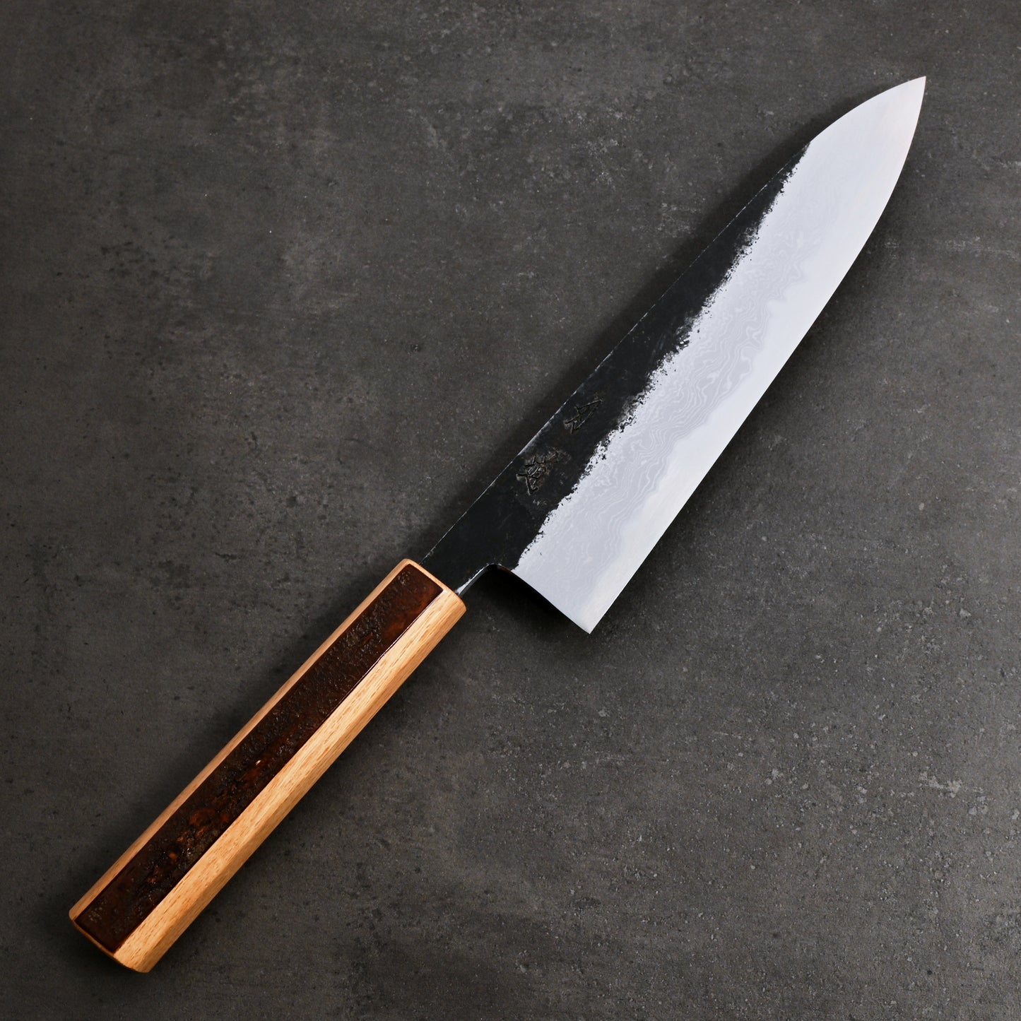 Gyuto 240mm B1D Aogami #1 Damascus Clad Cherry & Oak