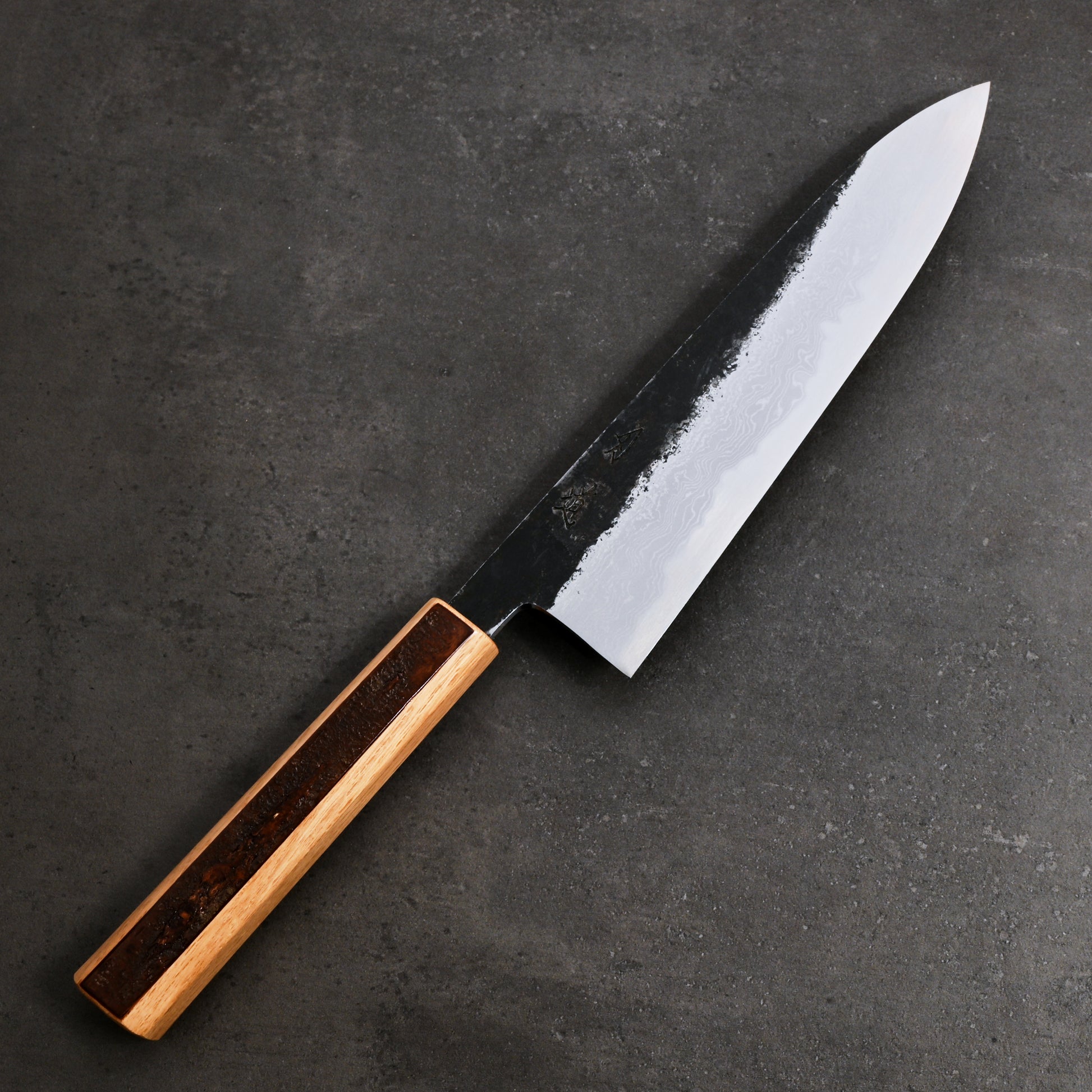 Gyuto 240mm B1D Aogami #1 Damascus Clad Cherry & Oak