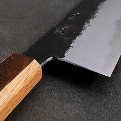Gyuto 240mm B1D Aogami #1 Damascus Clad Cherry & Oak – handle detail
