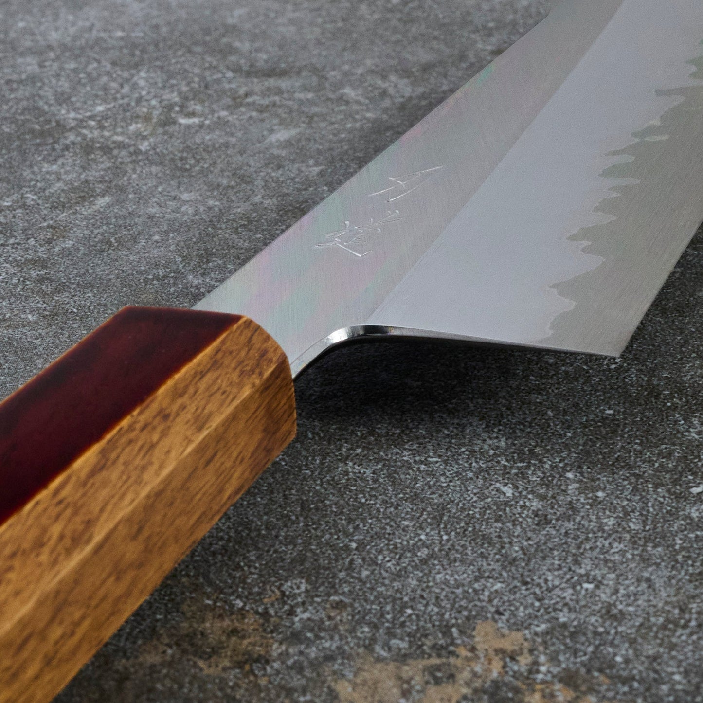 Bunka 180mm Junpaku Shirogami #1 – blade close-up