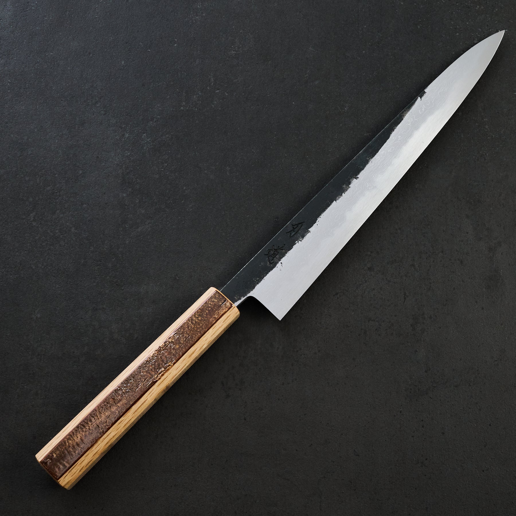 Sujihiki 270mm B1D Aogami #1 Damascus Clad Cherry & Oak