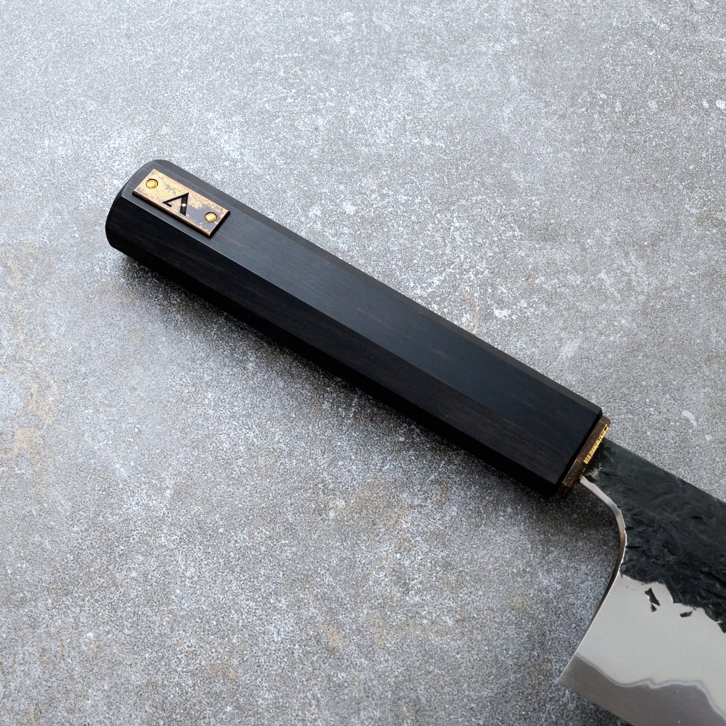 HADO X Manaka X Adonis | Bunka 170mm Blue #2 Warikomi Stainless Clad – detail view