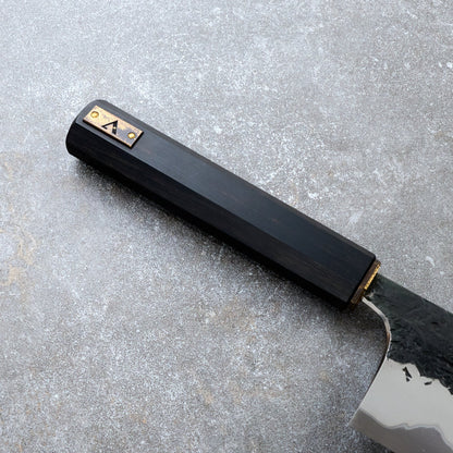 HADO X Manaka X Adonis | Bunka 170mm Blue #2 Warikomi Stainless Clad – detail view