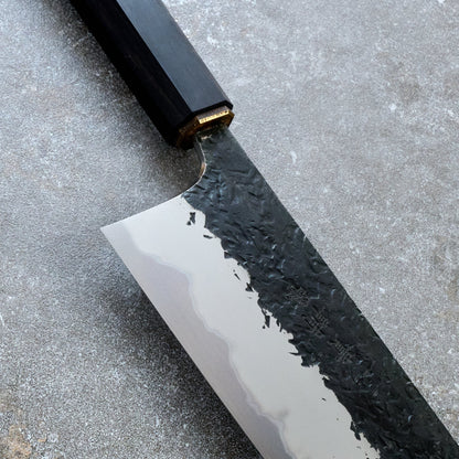 HADO X Manaka X Adonis | Bunka 170mm Blue #2 Warikomi Stainless Clad – side profile