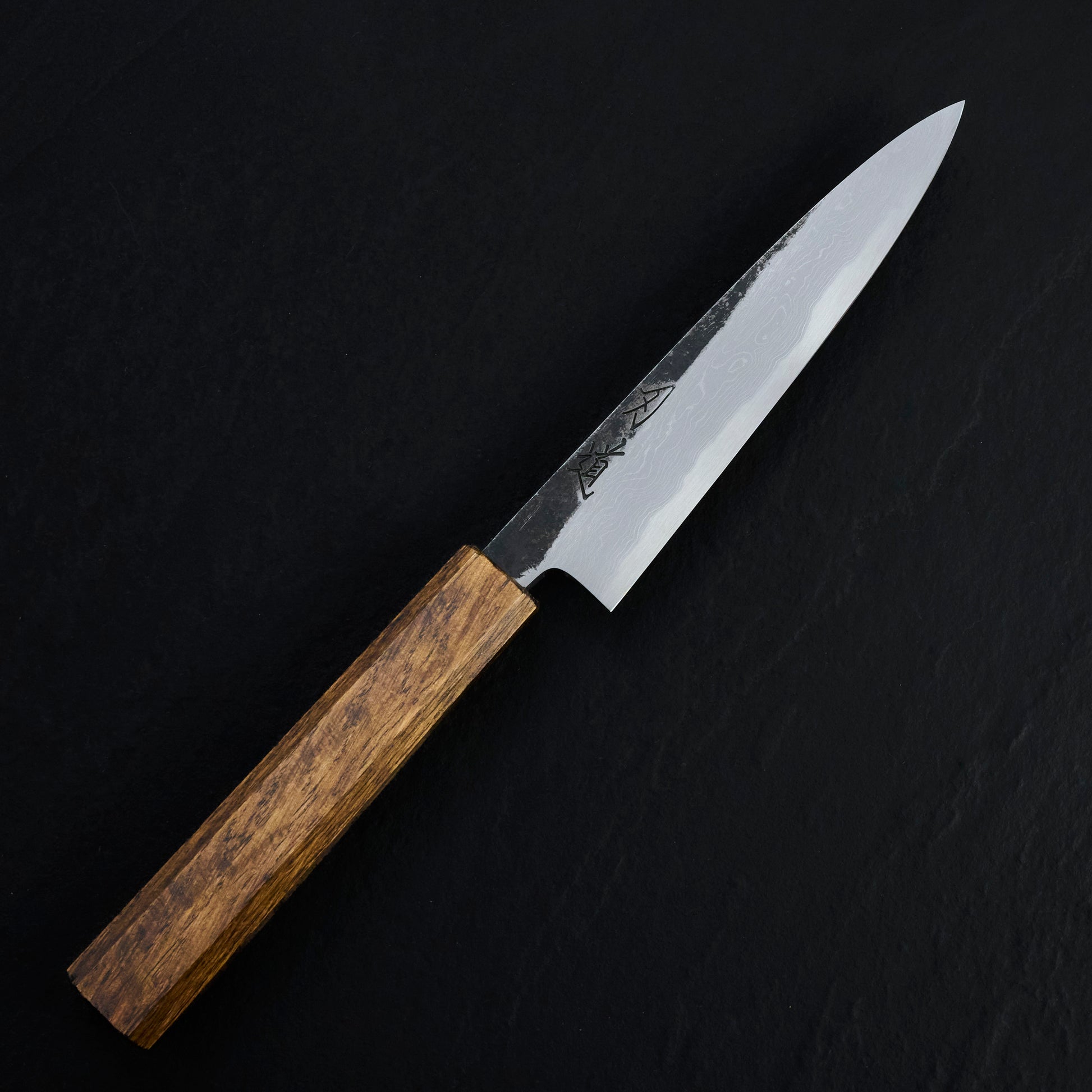 Petty 150mm B1D Aogami #1 Damascus Clad Black Oak