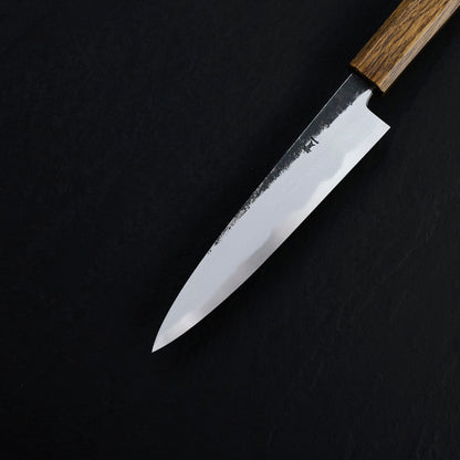 Petty 150mm B1D Aogami #1 Damascus Clad Black Oak – detail view