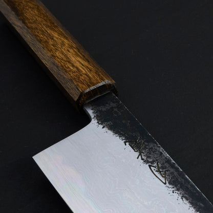 Gyuto 210mm B1D Aogami #1 Damascus Clad Black Oak – handle detail