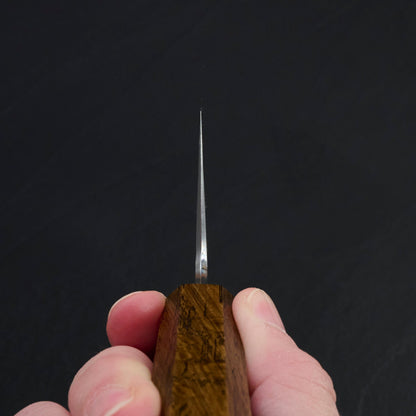 Gyuto 240mm B1D Aogami #1 Damascus Clad Black Oak – blade close-up
