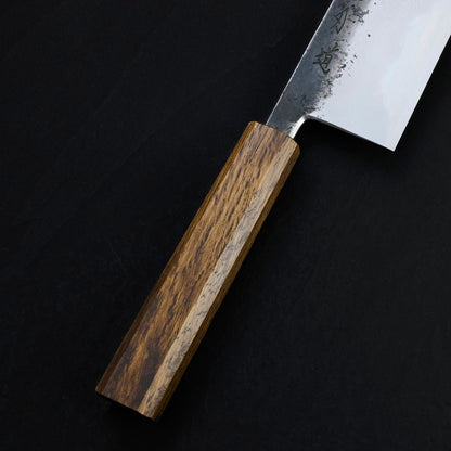 Nakiri 165mm B1D Aogami #1 Damascus Clad Black Oak – handle detail
