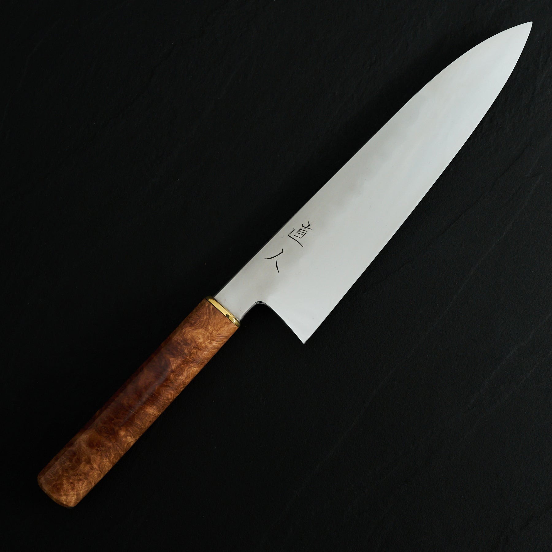 Isa Smedjan X Myojin Gyuto 245mm Spicy White, Eucalyptus Burl & Brass